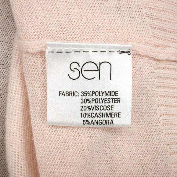 Sen Sweater Womens One Size Pale Pink Lightweight Hi Lo Hem Coastal Lagenlook - Picture 11 of 12